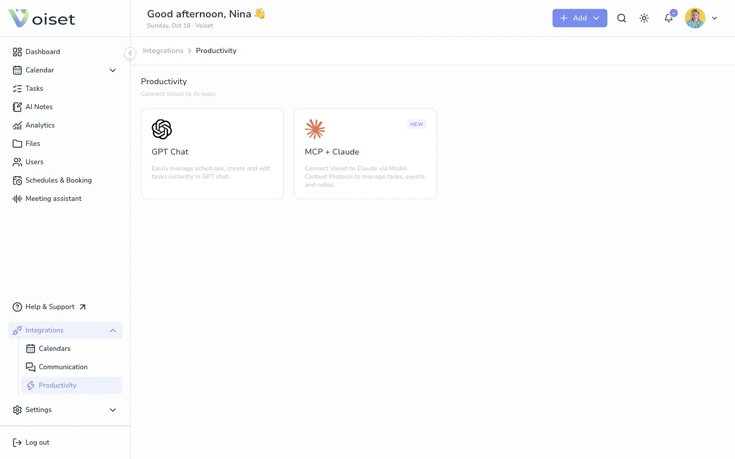 Productivity integrations