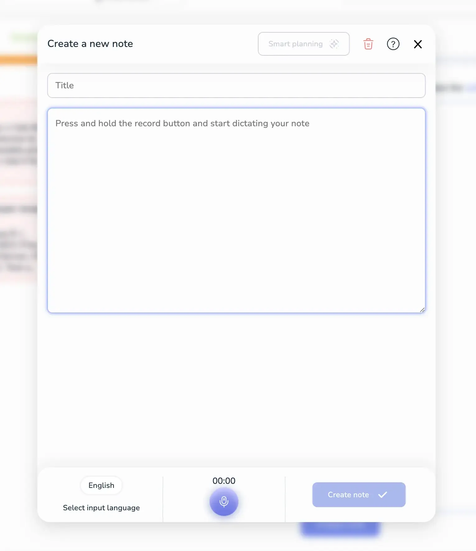 Create note web in Voiset