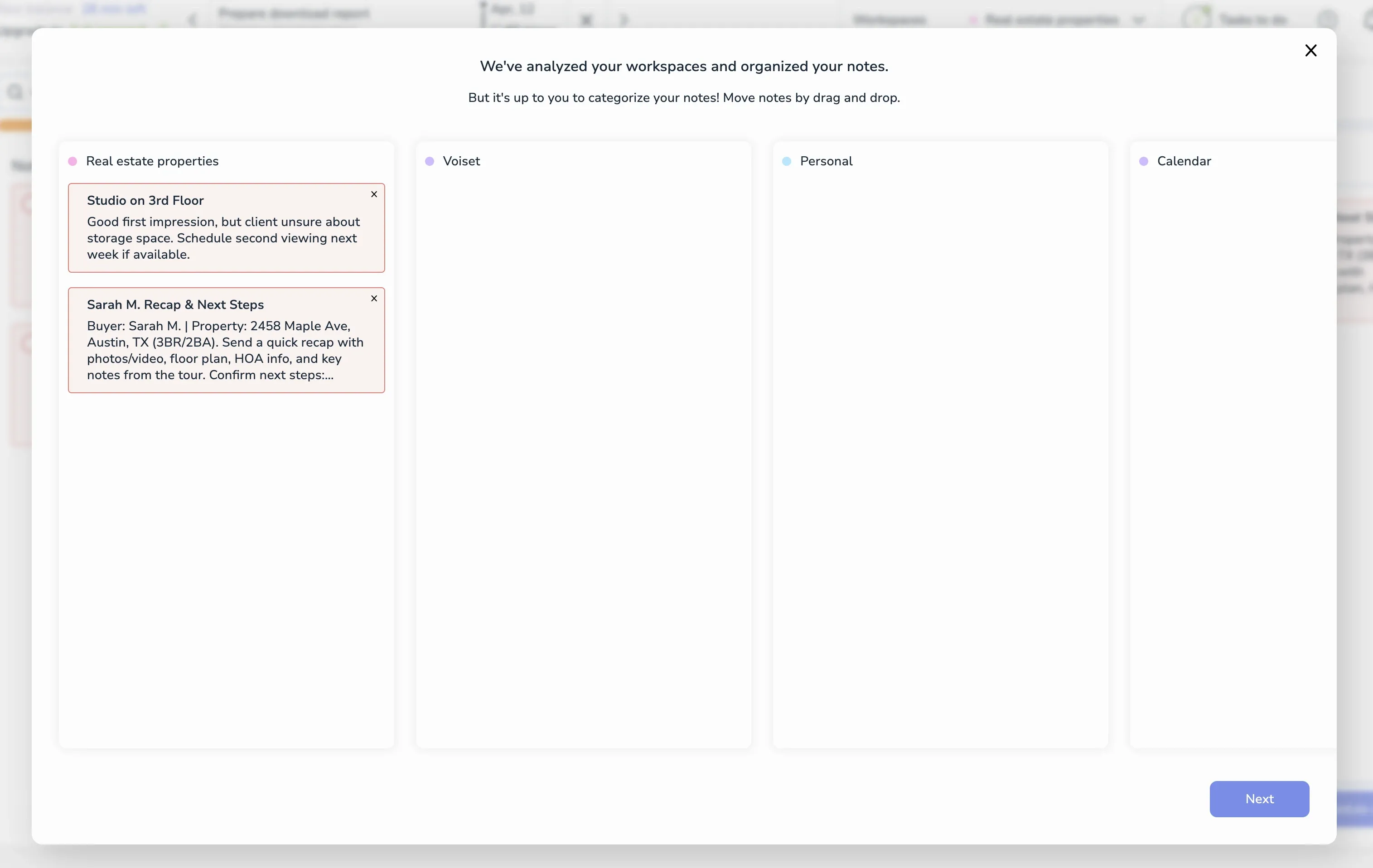 Separate notes by workspace