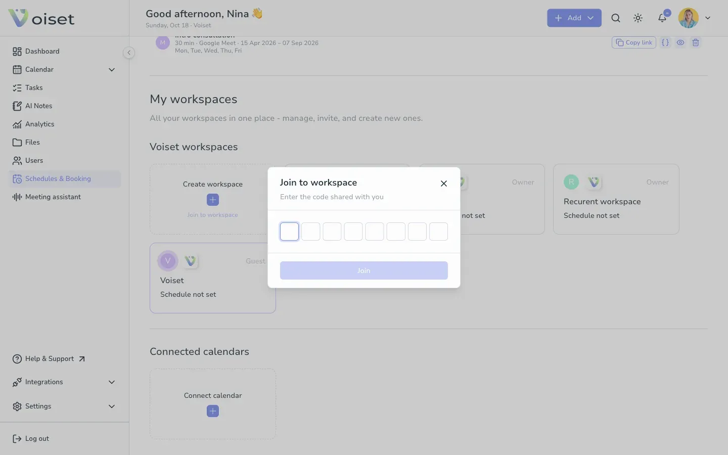 Join to workspace