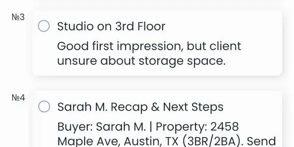 Notes mobile list in Voiset