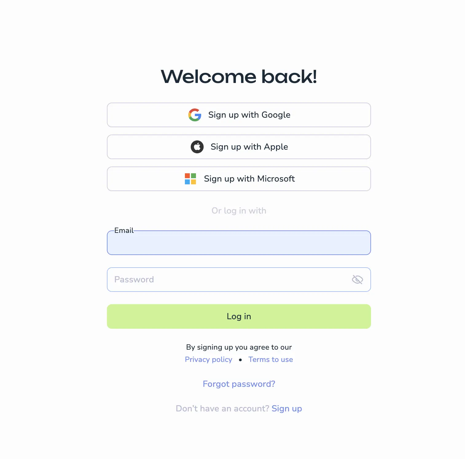 Email verification screen